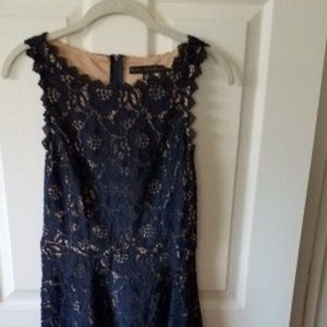 Navy Lace Dress Fit & Flare Sleeveless City Studio size 5 Jr's
